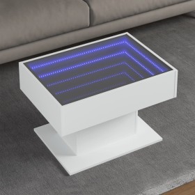 Mesa de centro con luz LED madera ingeniería blanca 70x50x45 cm de , Mesas de centro - Ref: Foro24-847532, Precio: 143,49 €, ...