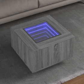 Mesa de centro y LED madera ingeniería gris Sonoma 60x60x40 cm de , Mesas de centro - Ref: Foro24-847572, Precio: 133,99 €, D...