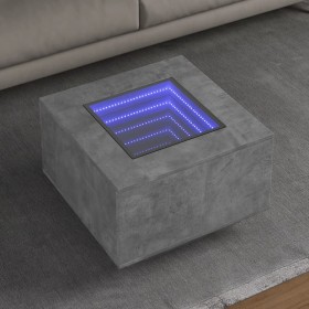 Mitteltisch und LED aus grauem Beton-Ingenieurholz 60x60x40cm von , Couchtisch - Ref: Foro24-847570, Preis: 130,23 €, Rabatt: %