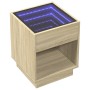 Bedside table with Infinity LED Sonoma oak 40x40x50 cm by , Nightstands - Ref: Foro24-3284079, Price: 77,94 €, Discount: %