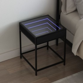 Bedside table with Infinity LED black 40x40x51 cm by , Nightstands - Ref: Foro24-3284091, Price: 75,99 €, Discount: %