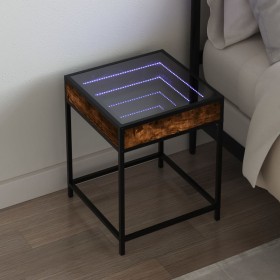 Bedside table with Infinity LED smoked oak 40x40x51 cm by , Nightstands - Ref: Foro24-3284093, Price: 72,99 €, Discount: %