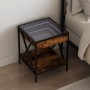 Bedside table with Infinity LED smoked oak 40x40x49 cm by , Nightstands - Ref: Foro24-3284098, Price: 72,68 €, Discount: %