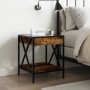 Bedside table with Infinity LED smoked oak 40x40x49 cm by , Nightstands - Ref: Foro24-3284098, Price: 72,68 €, Discount: %