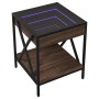 Mesita de noche con Infinity LED marrón roble 40x40x49 cm de , Mesitas de noche - Ref: Foro24-3284100, Precio: 75,09 €, Descu...