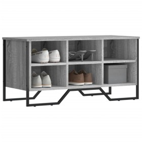 Zapatero de madera de ingeniería gris Sonoma 90x38x45,5 cm de , Zapateros y organizadores de calzado - Ref: Foro24-848642, Pr...