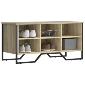 Zapatero de madera de ingeniería roble Sonoma 90x38x45,5 cm de , Zapateros y organizadores de calzado - Ref: Foro24-848640, P...