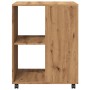 Side table with wheels, artisan-engineered wood, 55x60x78 cm by , Filing cabinets - Ref: Foro24-853163, Price: 87,73 €, Disco...