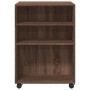 Mesa auxiliar ruedas madera ingeniería marrón roble 55x60x78 cm de , Armarios archivadores - Ref: Foro24-853161, Precio: 89,9...