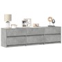 TV stand with LED lights, engineered wood in gray concrete finish, 180x34x50 cm. by , TV Furniture - Ref: Foro24-3307929, Pri...