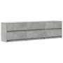 TV stand with LED lights, engineered wood in gray concrete finish, 180x34x50 cm. by , TV Furniture - Ref: Foro24-3307929, Pri...