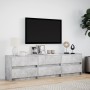 TV stand with LED lights, engineered wood in gray concrete finish, 180x34x50 cm. by , TV Furniture - Ref: Foro24-3307929, Pri...