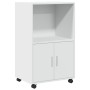 Engineered wood white cabinet with wheels 55x40x91 cm by , Sideboards - Ref: Foro24-853182, Price: 73,53 €, Discount: %