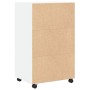 Engineered wood white cabinet with wheels 55x40x91 cm by , Sideboards - Ref: Foro24-853182, Price: 73,53 €, Discount: %