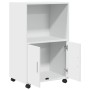 Engineered wood white cabinet with wheels 55x40x91 cm by , Sideboards - Ref: Foro24-853182, Price: 73,53 €, Discount: %