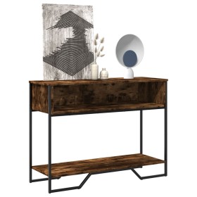 Engineered wood smoked oak console table 100x35x74.5 cm by , Side tables - Ref: Foro24-848531, Price: 61,00 €, Discount: %