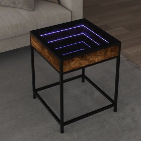 Coffee table with Infinity LED smoked oak 40x40x51 cm by , Coffee table - Ref: Foro24-847674, Price: 72,99 €, Discount: %