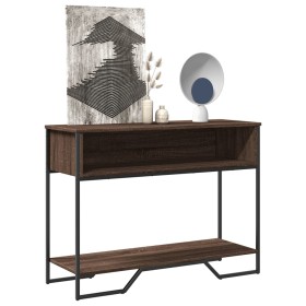 Engineered wood brown oak console table 100x35x74.5 cm by , Side tables - Ref: Foro24-848533, Price: 62,81 €, Discount: %