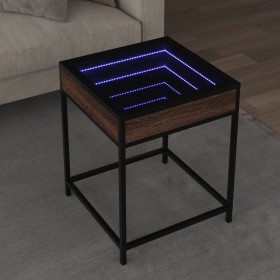 Mesa de centro con Infinity LED marrón roble 40x40x51 cm de , Mesas de centro - Ref: Foro24-847676, Precio: 75,85 €, Descuent...