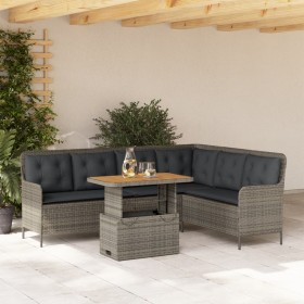 Gartensofa-Set mit Kissen, 2-teilig, aus grauem Kunststoffrattan. von , Gartensets - Ref: Foro24-3262088, Preis: 467,93 €, Ra...