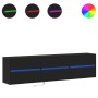 Wall-mounted TV stand with LED lights black 180x31x45 cm by , TV Furniture - Ref: Foro24-3307934, Price: 181,20 €, Discount: %