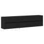 Wall-mounted TV stand with LED lights black 180x31x45 cm by , TV Furniture - Ref: Foro24-3307934, Price: 181,20 €, Discount: %