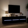 Wall-mounted TV stand with LED lights black 180x31x45 cm by , TV Furniture - Ref: Foro24-3307934, Price: 181,20 €, Discount: %