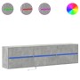 Wall-mounted TV unit with LED in concrete gray, 180x31x45 cm. by , TV Furniture - Ref: Foro24-3307936, Price: 175,09 €, Disco...