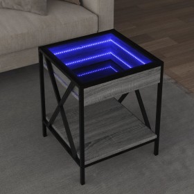 Mesa de centro con Infinity LED gris Sonoma 40x40x49 cm de , Mesas de centro - Ref: Foro24-847695, Precio: 74,99 €, Descuento: %