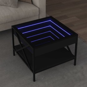 Coffee table with Infinity LED black 50x50x38 cm by , Coffee table - Ref: Foro24-847697, Price: 89,99 €, Discount: %