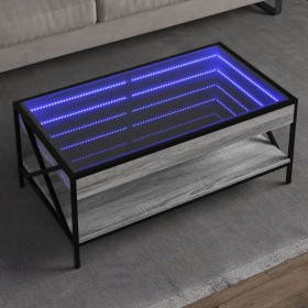 Coffee table with Infinity LED gray Sonoma 90x50x38 cm by , Coffee table - Ref: Foro24-847710, Price: 122,17 €, Discount: %