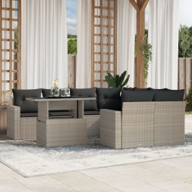 Garden furniture set 9 pieces and light gray synthetic rattan cushions by , Garden sets - Ref: Foro24-3267172, Price: 689,08 ...