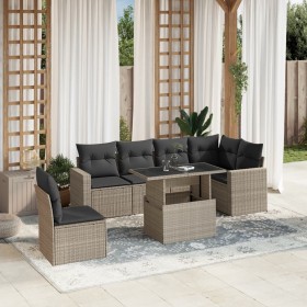 Gartensofa-Set, 7-teilig, mit Kissen, aus hellem grauem PE-Rattan. von , Gartensets - Ref: Foro24-3267312, Preis: 554,58 €, R...