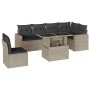 7-piece garden sofa set with light gray PE rattan cushions by , Garden sets - Ref: Foro24-3267312, Price: 554,10 €, Discount: %