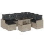 Garden sofa set 8 pieces and gray synthetic rattan cushions by , Garden sets - Ref: Foro24-3267442, Price: 591,99 €, Discount: %