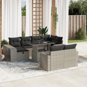 Garden sofa set 11 pieces and gray synthetic rattan cushions by , Garden sets - Ref: Foro24-3276508, Price: 760,34 €, Discoun...