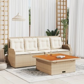 Garden sofa set with beige cushions 3 pcs PE rattan by , Garden sets - Ref: Foro24-3262590, Price: 613,39 €, Discount: %