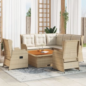 Gartenmöbel-Set mit 6-teiligen Kissen aus synthetischem Rattan in Beige. von , Gartensets - Ref: Foro24-3262614, Preis: 955,0...