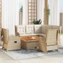 Gartenmöbel-Set mit 6-teiligen Kissen aus synthetischem Rattan in Beige. von , Gartensets - Ref: Foro24-3262614, Preis: 956,5...