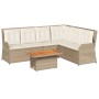 Set muebles de jardín 5 pzas con cojines ratán sintético beige de , Conjuntos de jardín - Ref: Foro24-3262474, Precio: 774,33...