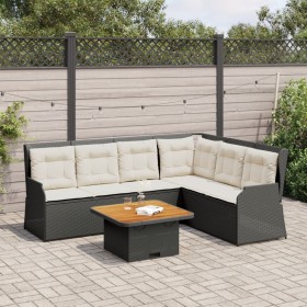 Gartenmöbel-Set 5-teilig mit schwarzen Polstern aus synthetischem Rattan von , Gartensets - Ref: Foro24-3262165, Preis: 703,7...