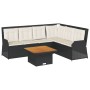 Set de muebles de jardín 5 pzas y cojines ratán sintético negro de , Conjuntos de jardín - Ref: Foro24-3262165, Precio: 703,7...