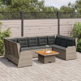 7-piece garden furniture set with gray synthetic rattan cushions by , Garden sets - Ref: Foro24-3262370, Price: 1,00 €, Disco...