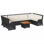 Set de muebles de jardín y cojines 7 pzas ratán sintético negro de , Conjuntos de jardín - Ref: Foro24-3262379, Precio: 1,00 ...