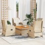 Garden furniture set, 5 pieces, with beige synthetic rattan cushions. by , Garden sets - Ref: Foro24-3262745, Price: 694,29 €...