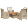 Set muebles de jardín 5 pzas con cojines ratán sintético beige de , Conjuntos de jardín - Ref: Foro24-3262745, Precio: 694,29...