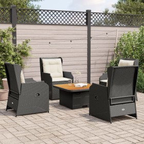 Gartenmöbel-Set 5-teilig mit schwarzen Polstern aus synthetischem Rattan von , Gartensets - Ref: Foro24-3262732, Preis: 559,9...