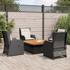 Gartenmöbel-Set 5-teilig mit schwarzen Polstern aus synthetischem Rattan von , Gartensets - Ref: Foro24-3262739, Preis: 622,4...