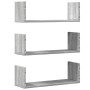 Estante de pared 3 uds madera ingeniería gris Sonoma 58x18x18cm de , Estantes y estanterías - Ref: Foro24-853286, Precio: 30,...