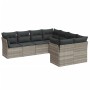 Garden sofa set 8 pieces and gray synthetic rattan cushions by , Garden sets - Ref: Foro24-3218592, Price: 591,22 €, Discount: %